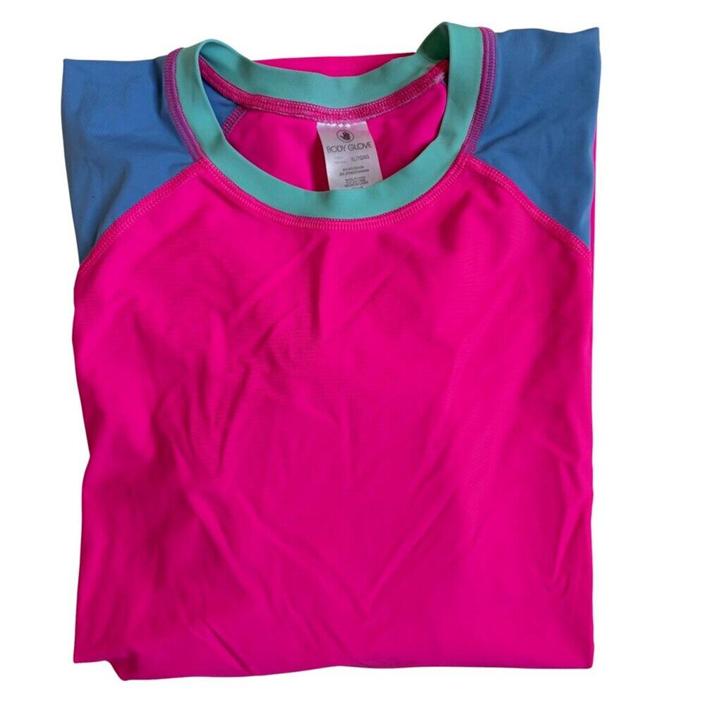 Body Glove Rash Guard Cover-Up Swim Shirt (Bubble Gum Colorblock) - Size XL